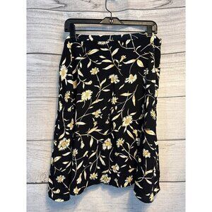 Worthington Black & White Floral Skirt 18W